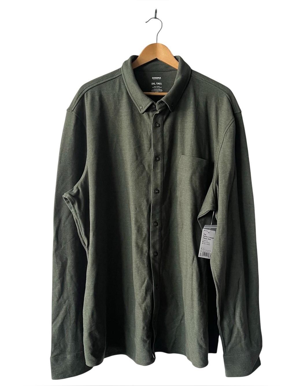 Sonoma The Perfect-Length Pique Shirt Duffle Bag Green 3XLT NWT